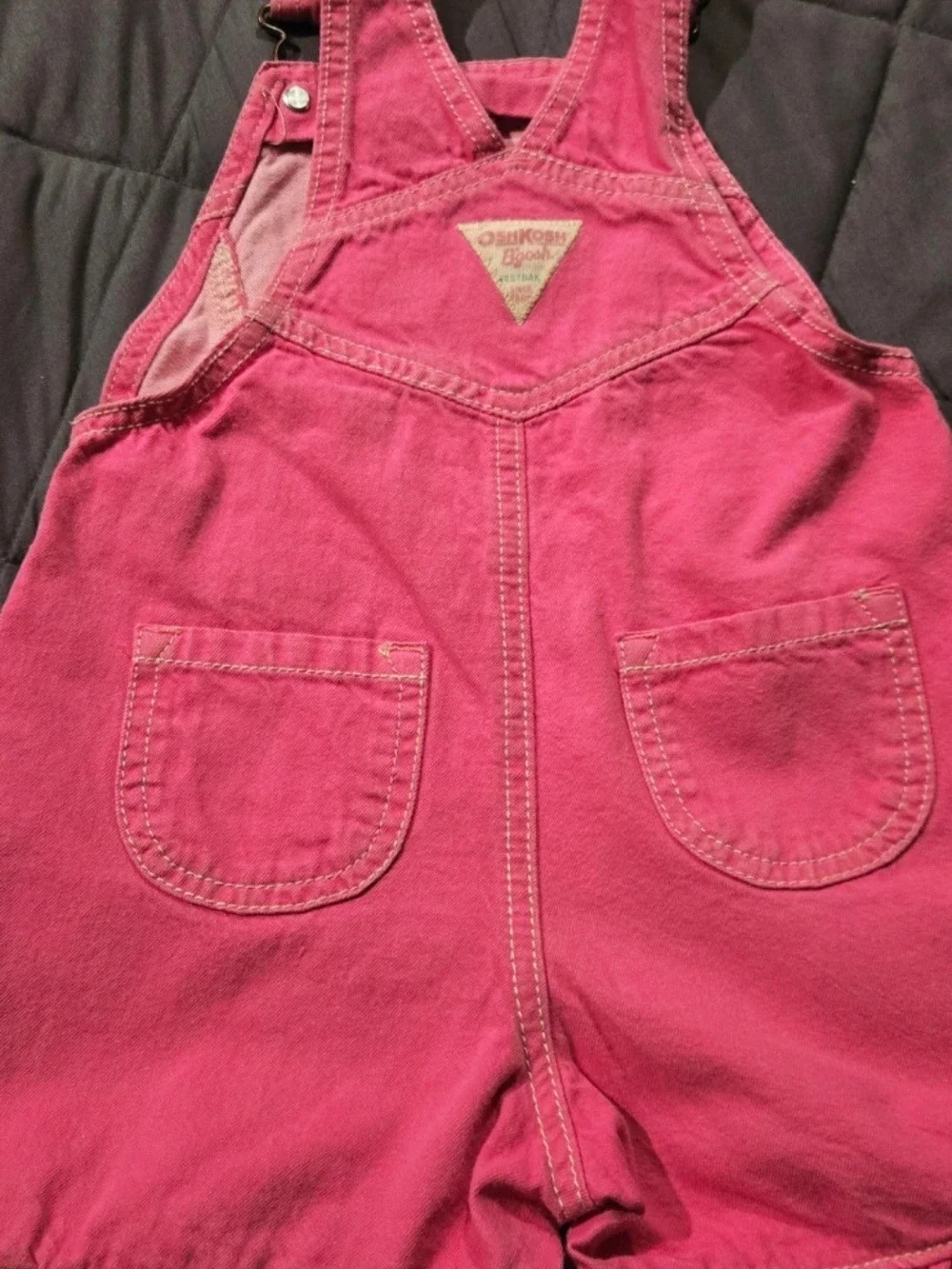 OshKosh B'gosh Pink Floral Embroidered Short Overalls